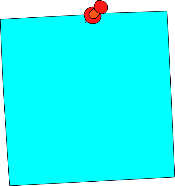 Blue Sticky Note Png - Clip Art (564x599), Png Download