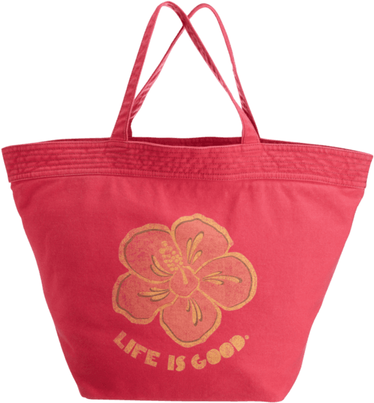 Hibiscus Carry All Bag - Flower Carry All Bag By Life Is Good (570x570), Png Download