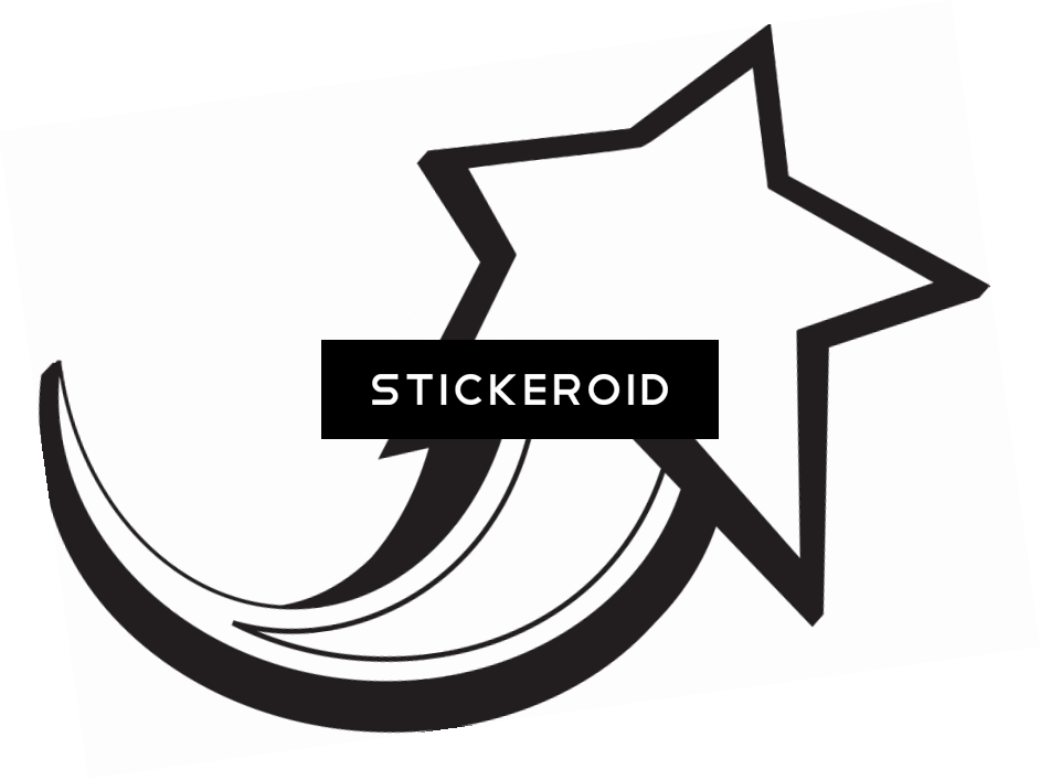 Black And White Shooting Star Clipart - Emblem (942x707), Png Download