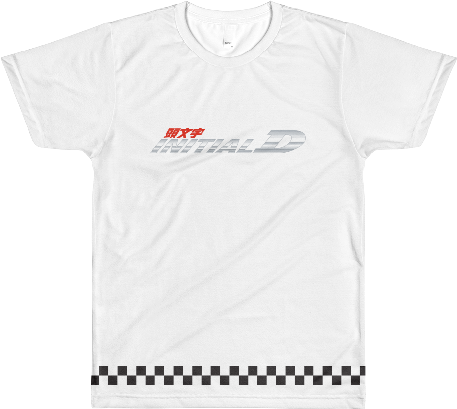 Inital D Checkered Flag Shirt - Initial D (1000x1000), Png Download