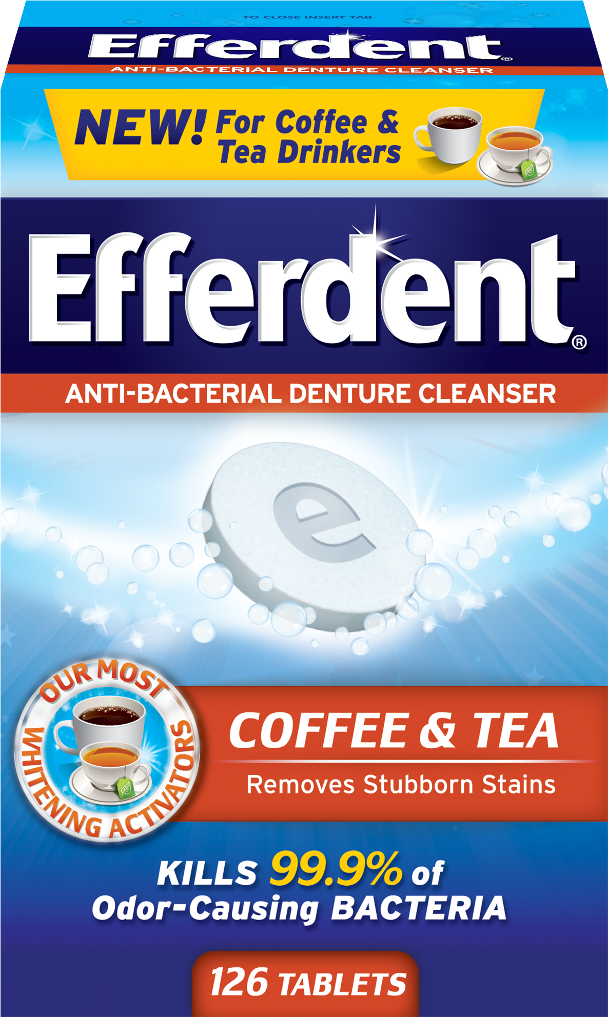 Efferdent Coffee & Tea Denture Cleanser (2000x2000), Png Download