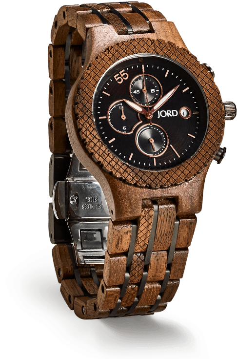 Conway Walnut & Jet Black - Wood Watch (590x750), Png Download