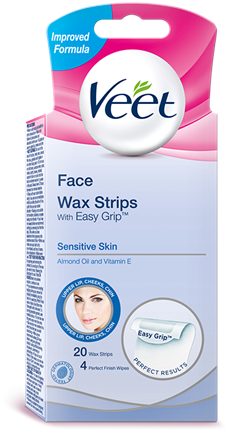 Veet® Facial Easygrip™ Ready To Use Wax Strips Sensitive - Veet Facial Wax Strips (480x480), Png Download