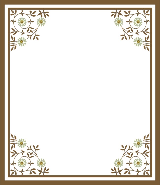 Floral Design Picture Frames Flowering Plant Leaf - Clip Art (649x750), Png Download