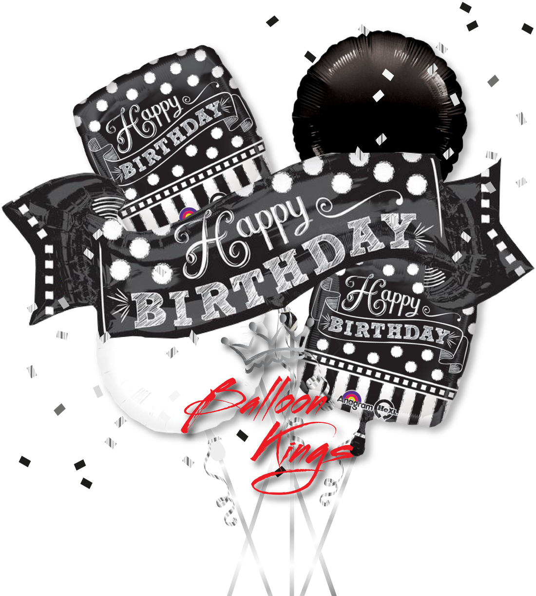 Happy Birthday Chalkboard Banner Bouquet - Kings Happy Birthday Banner (1280x1280), Png Download