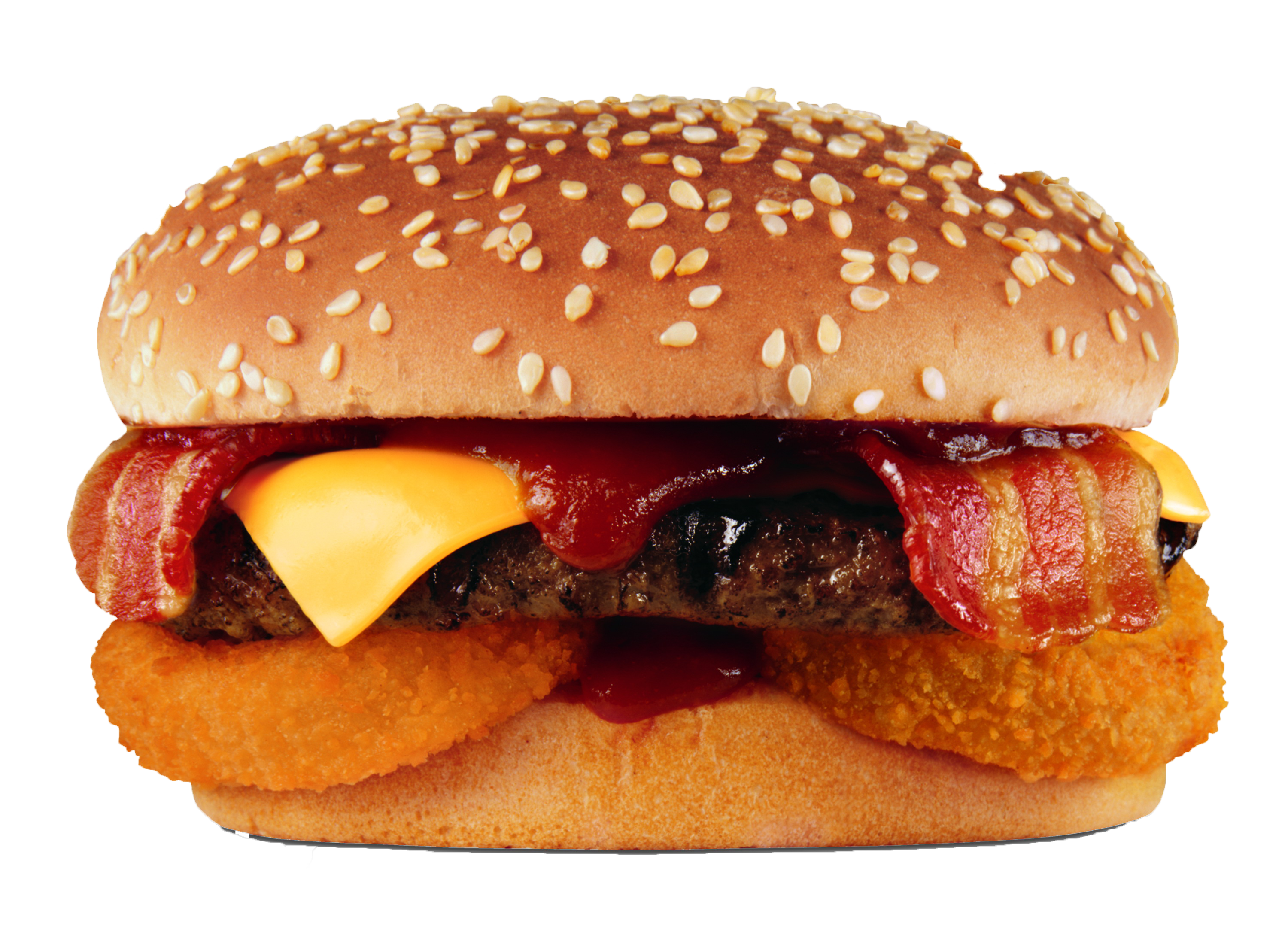 Bacon Western Cheeseburger (3000x2199), Png Download