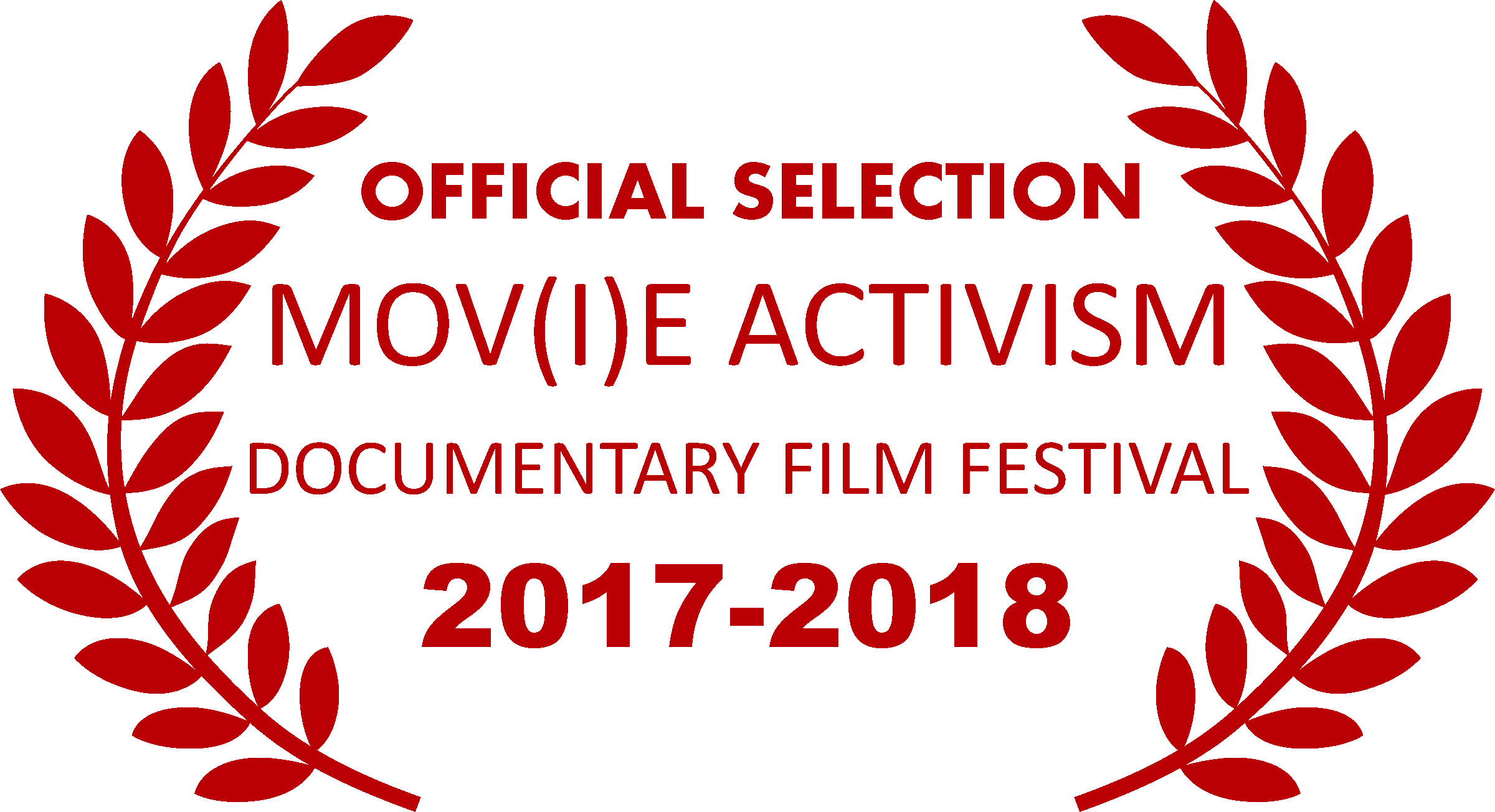 Red Laurel Of Mov E Activism 2017/2018 - Film Festival Laurels (2400x1304), Png Download