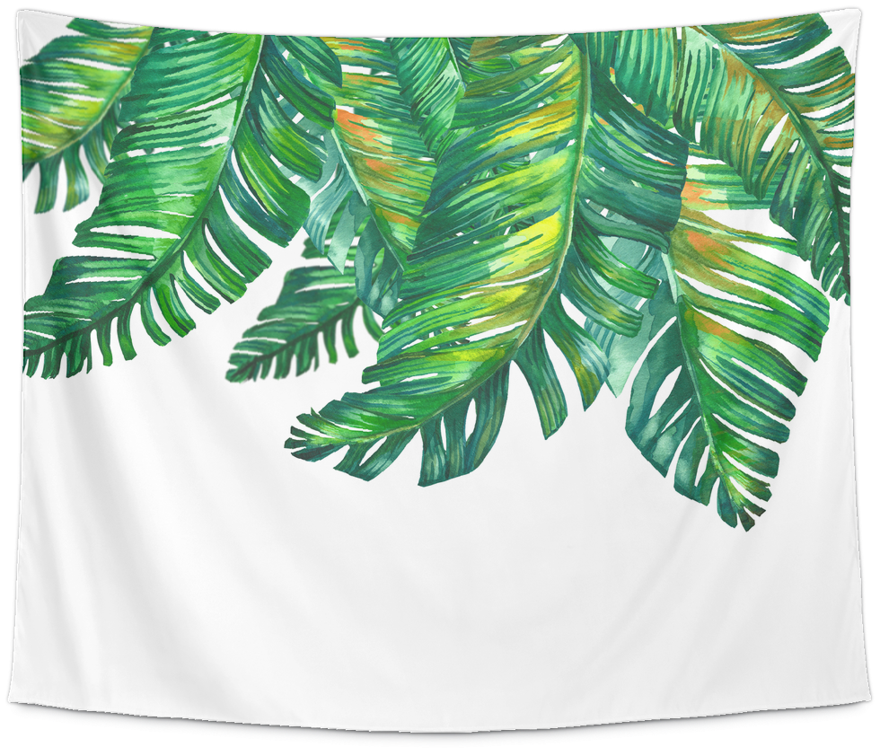 Palm Leaves Tapestry Green - Tropic Green Beach Towel (1024x1024), Png Download