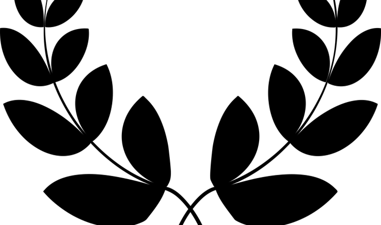 Hojas De Laurel Png Png Transparent Stock - Laurel Wreath Png Black (772x456), Png Download