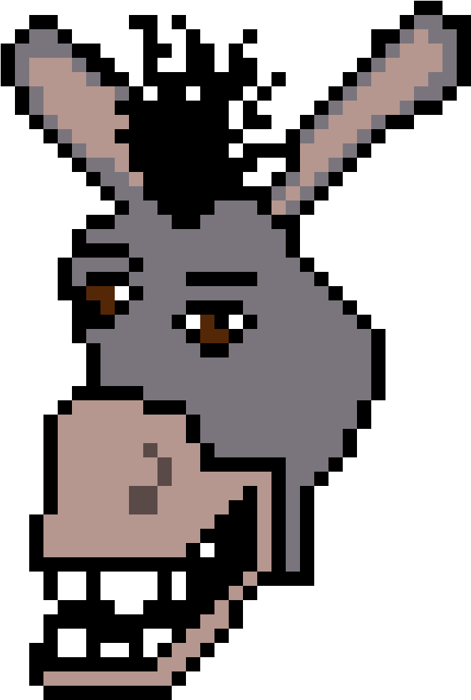 Donkey - Pixel Art Donkey (840x1100), Png Download