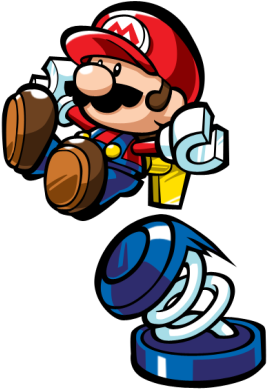 Mario Vs Donkey Kong Png Transparent - Jumping On A Spring (400x413), Png Download