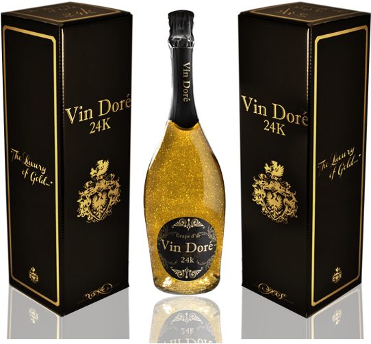 Image Of Vin Doré Vino Espumoso Con Oro - Botella Vino Exclusiva (701x540), Png Download