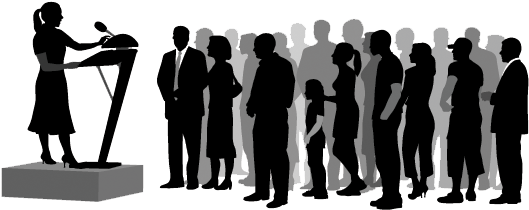 Crowd Silhouette Png Download - Public Speaking Silhouette (550x239), Png Download