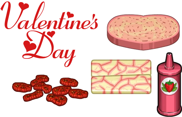 Valentine's Day Ingredients - Our Wedding Day-invitation-red Hearts Card (625x413), Png Download