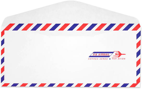 Service Airmail Regular Envelopes Front - Old Style Envelopes (600x391), Png Download
