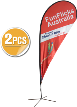 11ft Teardrop Flying Banner With Cross Base & Water - Water (500x500), Png Download