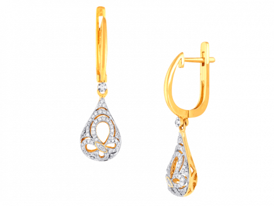 Tear Drop Fantasy Diamond Earrings - Earring (540x405), Png Download