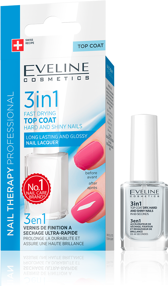 Nail Therapy Dry, Hard And Shine Nail Polish - Eveline Manicure (1000x1000), Png Download
