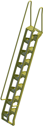 Alternating Tread Stairs, Steel, 68°, Revit Png - Alternating Tread Stair Revit (272x472), Png Download