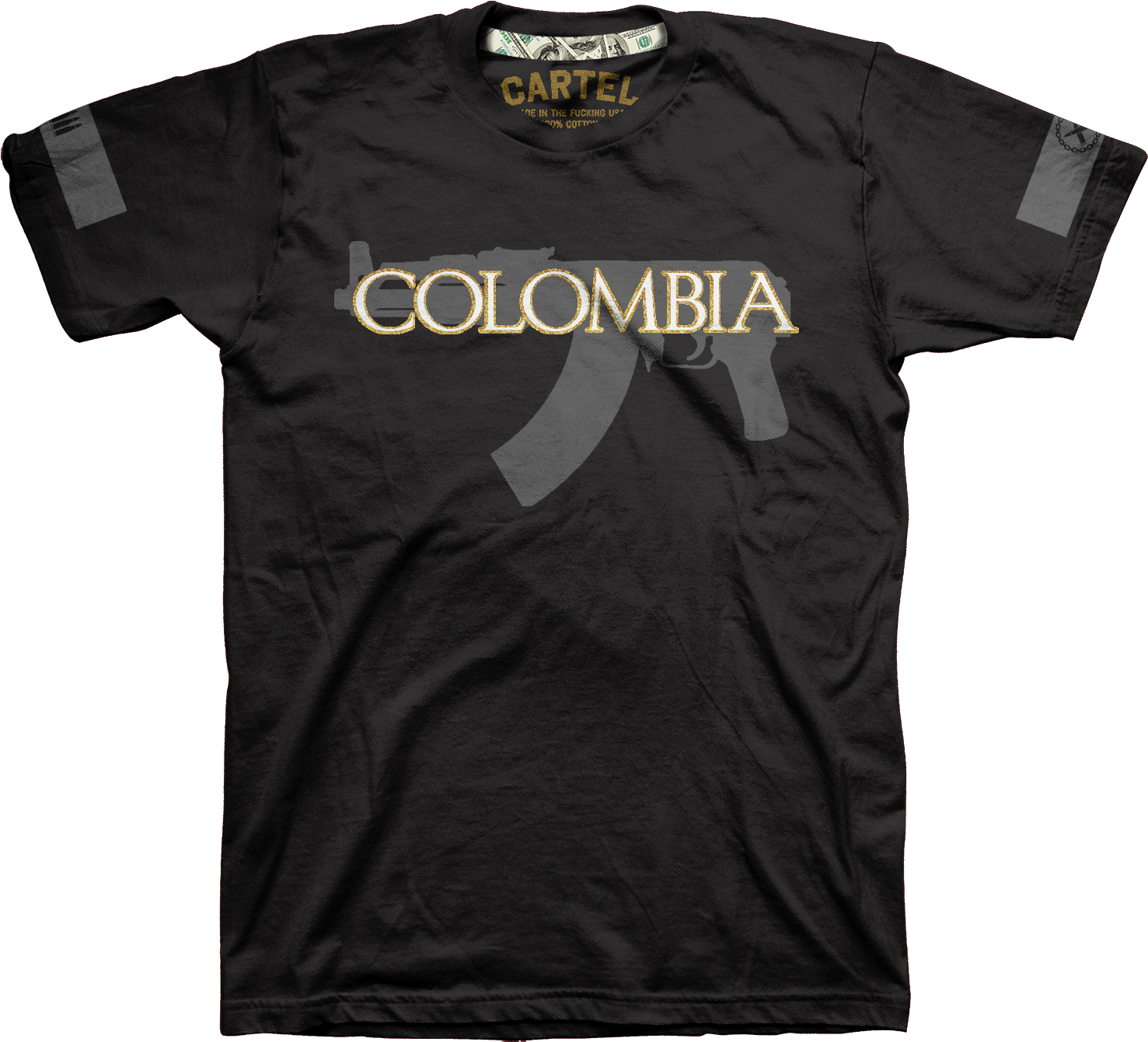Colombia Ak-47 - Hamilton Gold Star T Shirt (1500x1363), Png Download