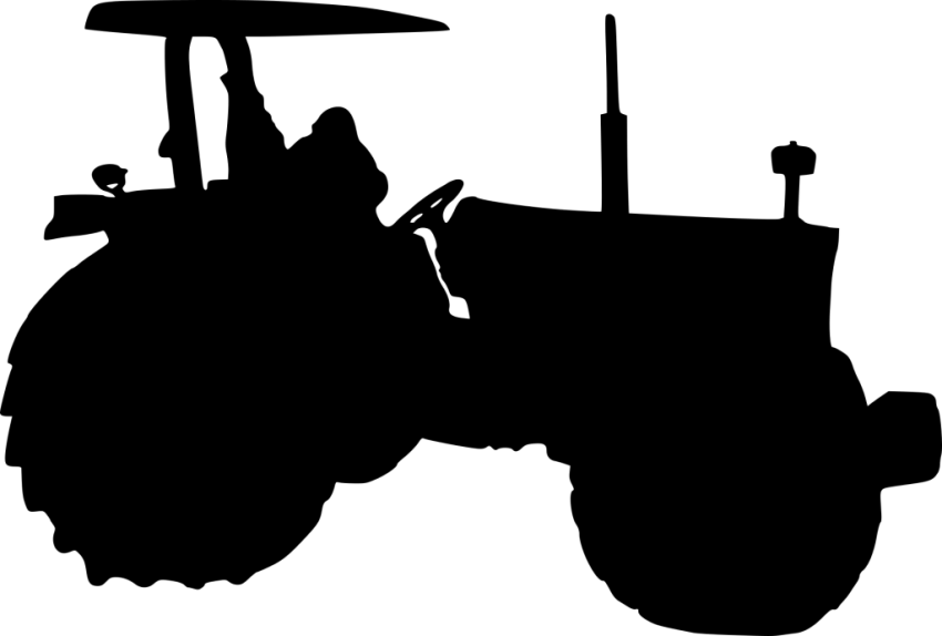 Free Png Tractor Silhouette Png Images Transparent - Tractor Silhouette (850x574), Png Download