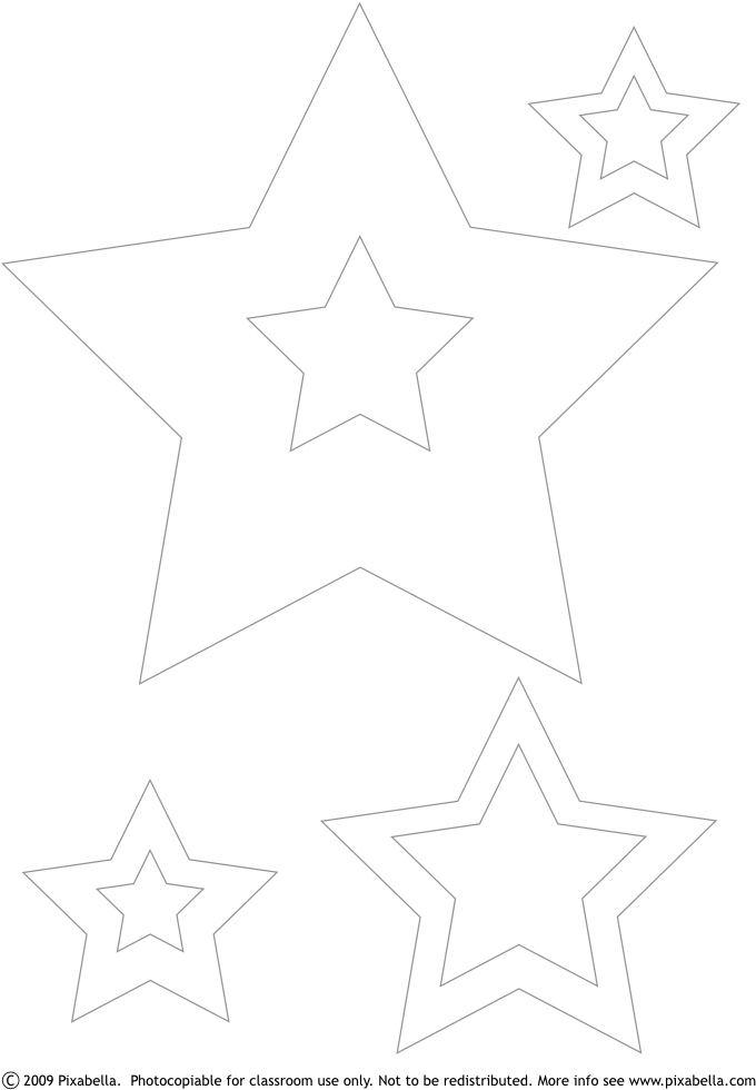 Free Printable Color Stars Shapes Trials Ireland - Drawing (765x990), Png Download