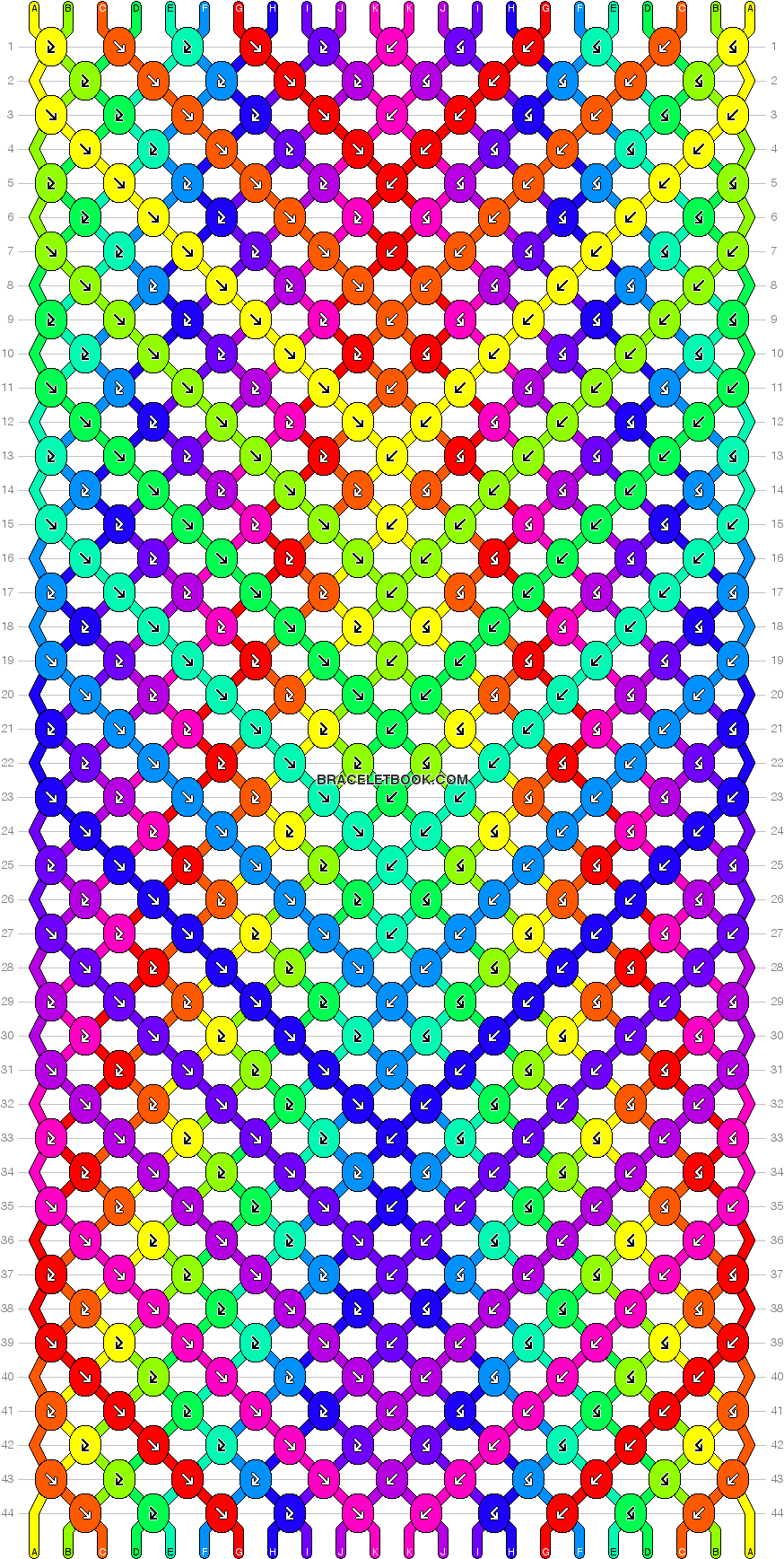 Pattern - Fishbone Friendship Bracelet Pattern (886x1744), Png Download