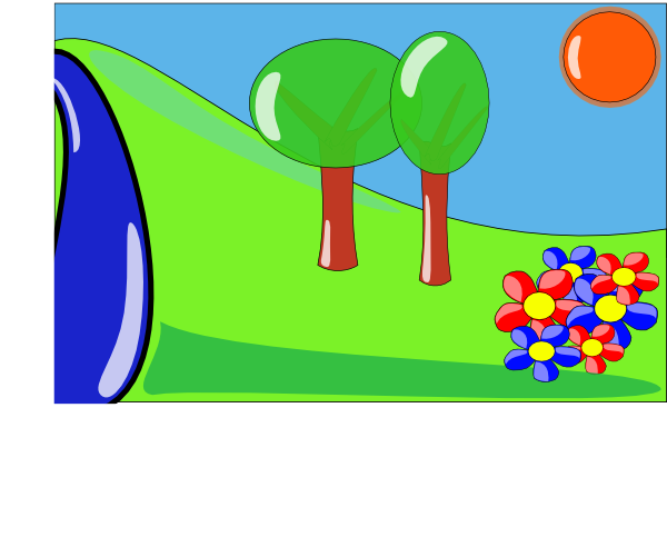 How To Set Use Landscape Near The River Svg Vector (600x483), Png Download