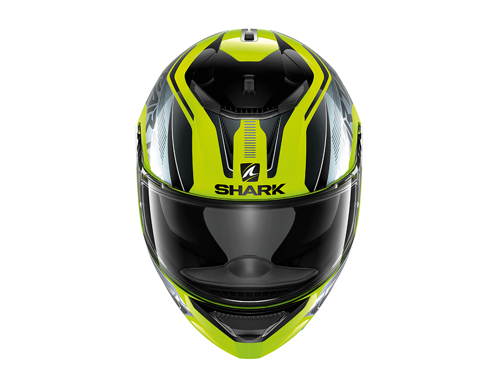 1 Spartan Blank Blk 34lfront He3430 - Shark Spartan Karken Integral Helmet - Neon-yellow/grey/black (1024x800), Png Download