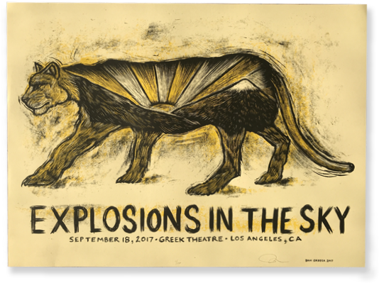 Eits Greek Theatre 18" X 24" Screen Printed Poster - Explosions In The Sky Art (600x600), Png Download