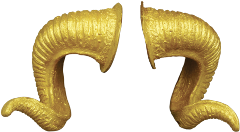 Ram Horns Gold - Gold Ram Horn Png (510x600), Png Download