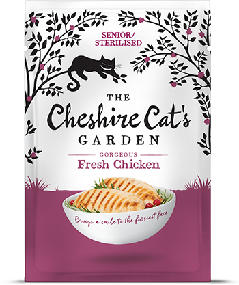 Cheshire Cat's Garden Chicken And Salmon Cat Pouch (350x417), Png Download