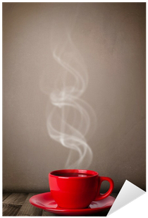 Coffee Cup With Abstract White Steam Sticker • Pixers® - White (400x400), Png Download