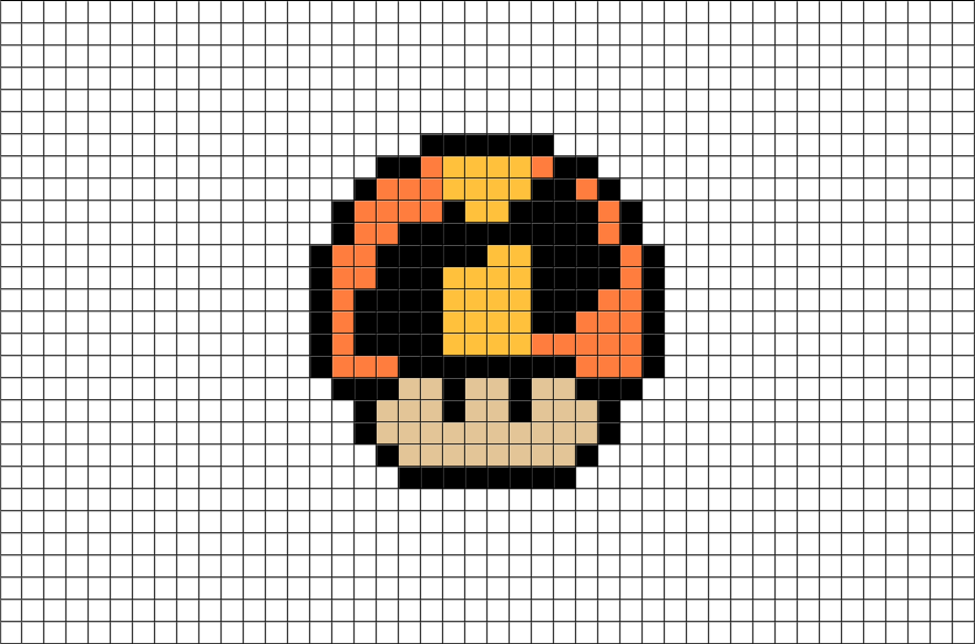 Pixel Art Mushroom (880x581), Png Download