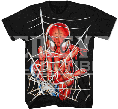 Spider Man Jumbo Web Kids T Shirt - Trends International Spider-man Web, 22.375" X 34" (393x393), Png Download