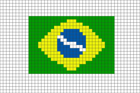 Brazil Flag Pixel Art (480x317), Png Download