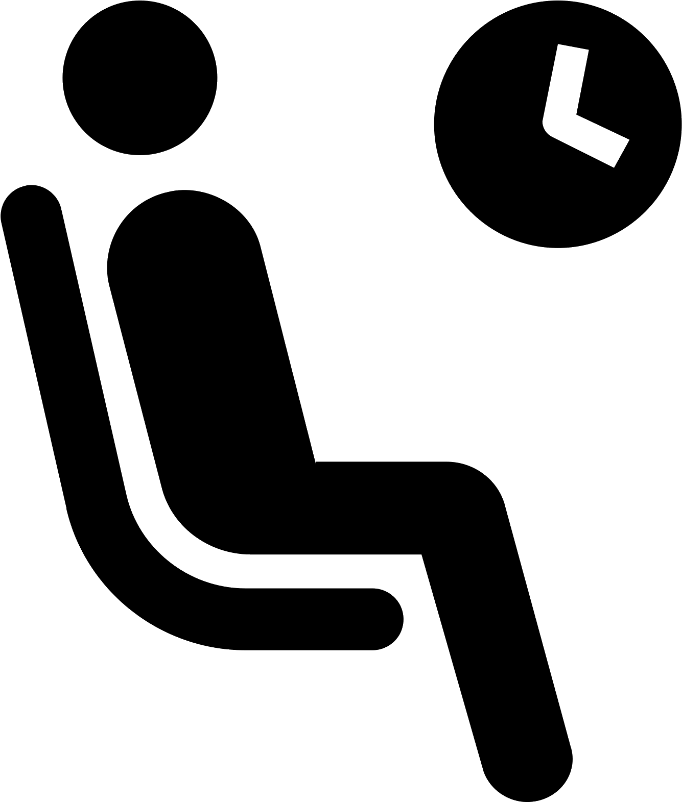 This Icon Features A Man Sitting In A Chair Under A - Icone Sala De Espera (1600x1600), Png Download
