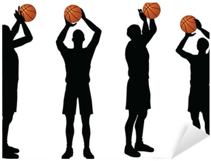 Basketball Players Silhouette Collection In Free Throw - Basketball (400x400), Png Download