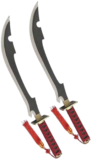 Anime Sword Png - Kyouraku Shunsui Twin Sword (298x518), Png Download