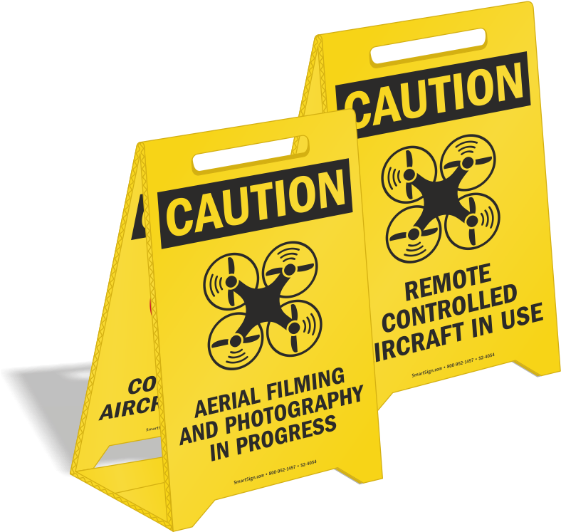 Caution Aerial Filming And Photography Drone Floor - Smartsign By Lyle S-6613-al-10 Aluminum Sign, Caution: (800x800), Png Download