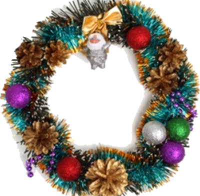 Christmas Wreath Psd Download - Christmas Day (400x392), Png Download