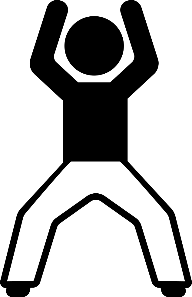 Man With Open Legs And Arms Up Comments - Icon (634x980), Png Download