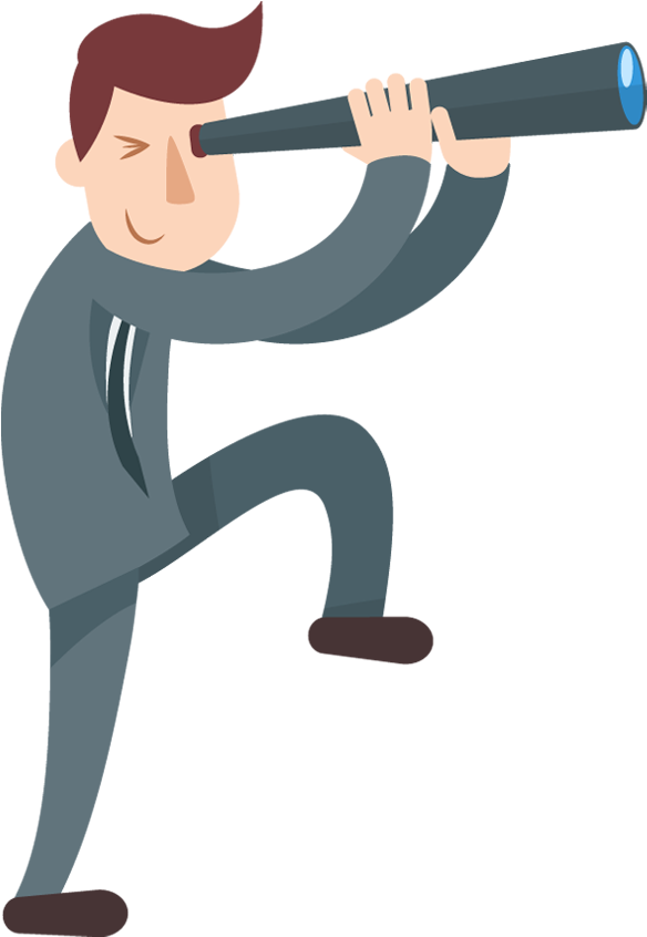 Travel Archives - Cartoon Man With Telescope (600x850), Png Download