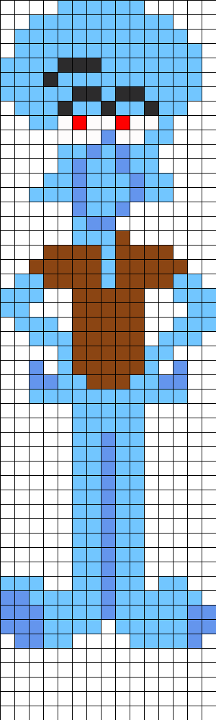 Squidward Perler Bead Pattern / Bead Sprite - Minecraft Pixel Art Templates Squidward (315x1050), Png Download