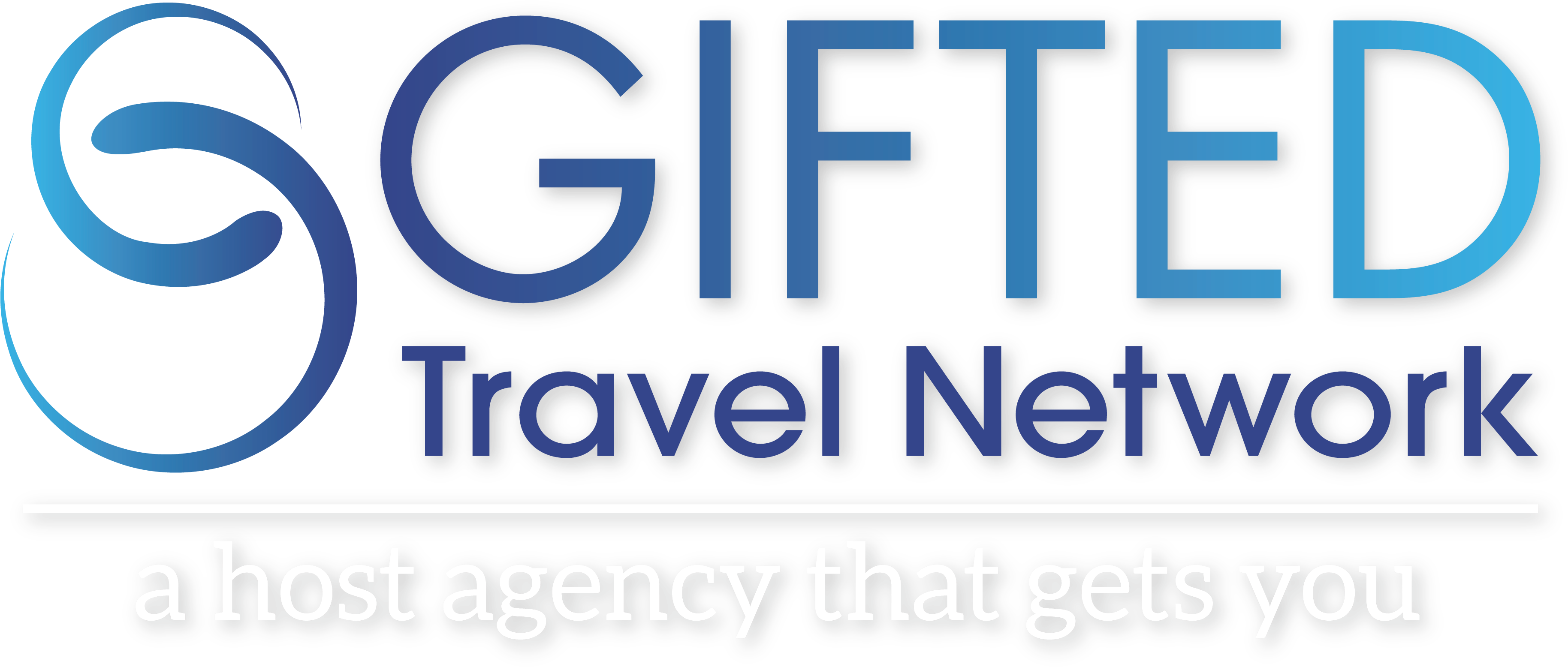 Gifted Travel Network - Electric Blue (3668x1581), Png Download