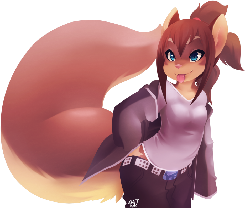 Squirrel Mammal Human Hair Color Vertebrate Cartoon - Squirrel Furry Anthro (1024x805), Png Download