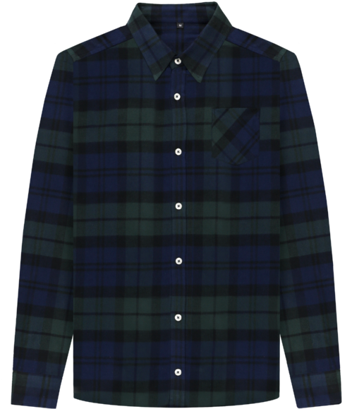 Green Check Men's Green Check Flannel Shirt - Shirt (640x674), Png Download