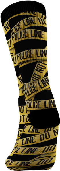 Police Tape Crew Socks - Sock (620x620), Png Download