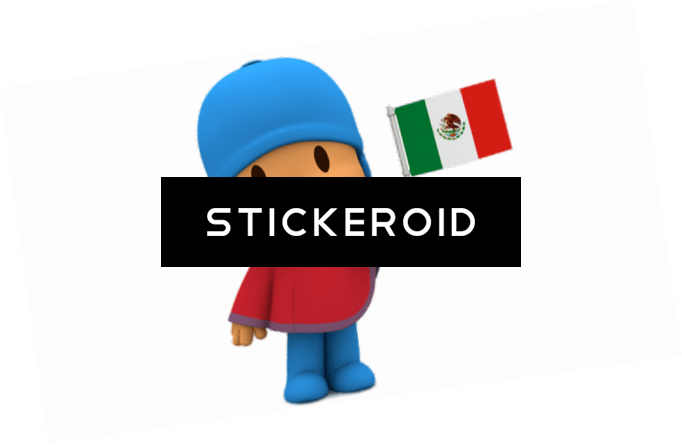Pocoyo Holding Mexican Flag - Illustration (682x445), Png Download