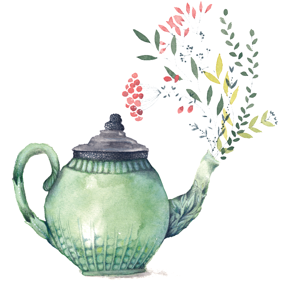 Hand Painted Creative Teapot And Green Leaf Png Beautiful - Watercolor Teapot Teapot Illustration (1024x1024), Png Download